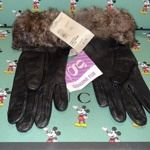 Leather gloves with genuine fur NORDSTROM